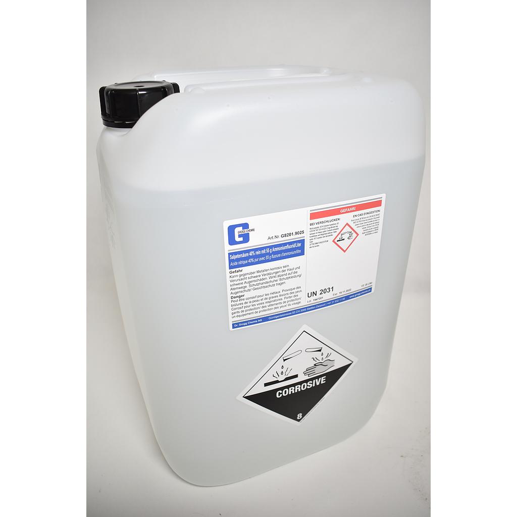 Acide nitrique 40% pur avec 55 g fluorure d'ammonium/litre 