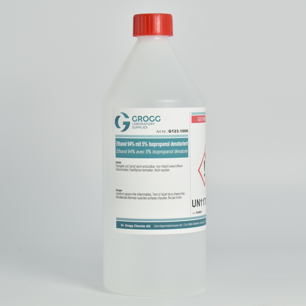Etanolo 94% denaturato con il 5% di isopropanolo