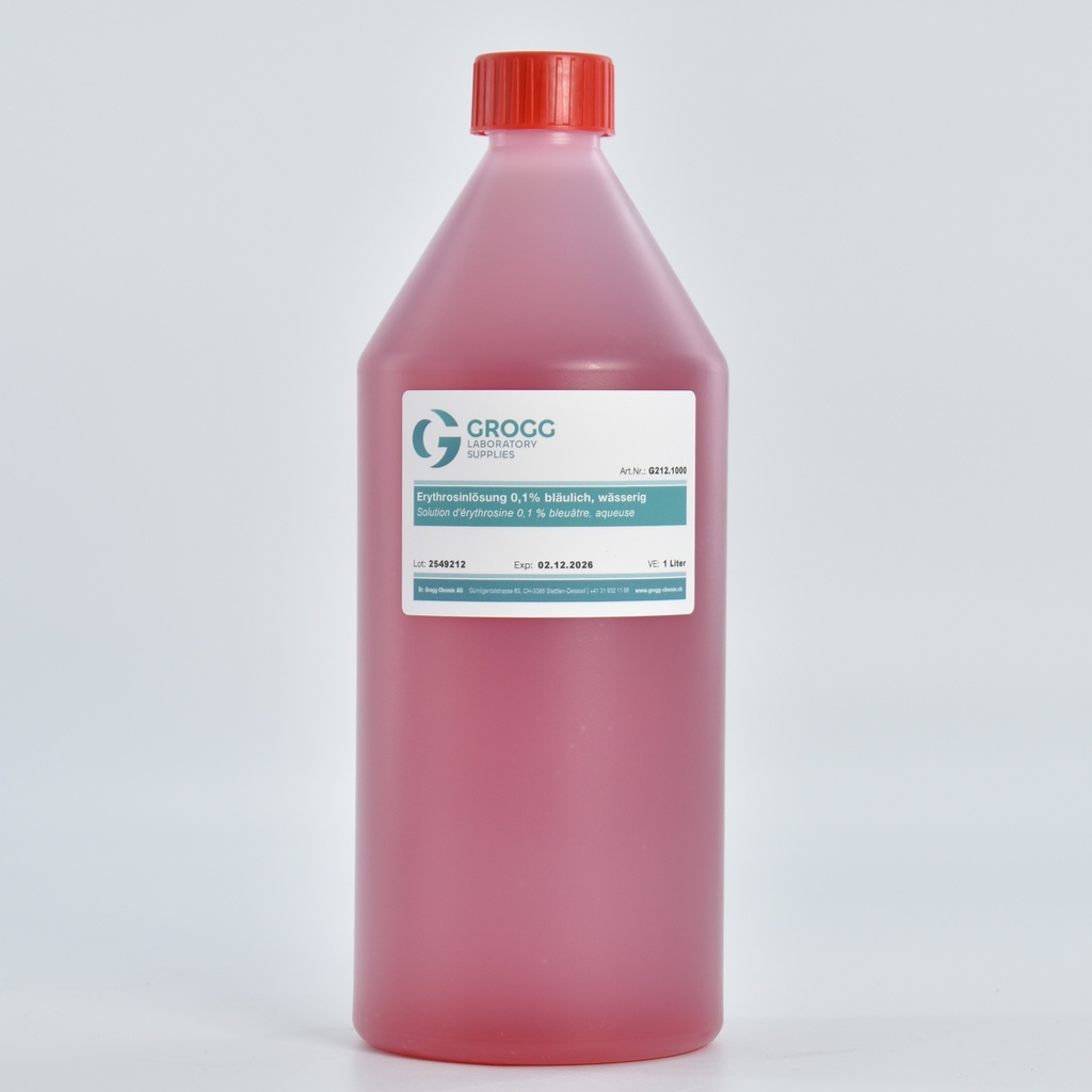 Erythrosine solution 0.1% bluish, aqueous