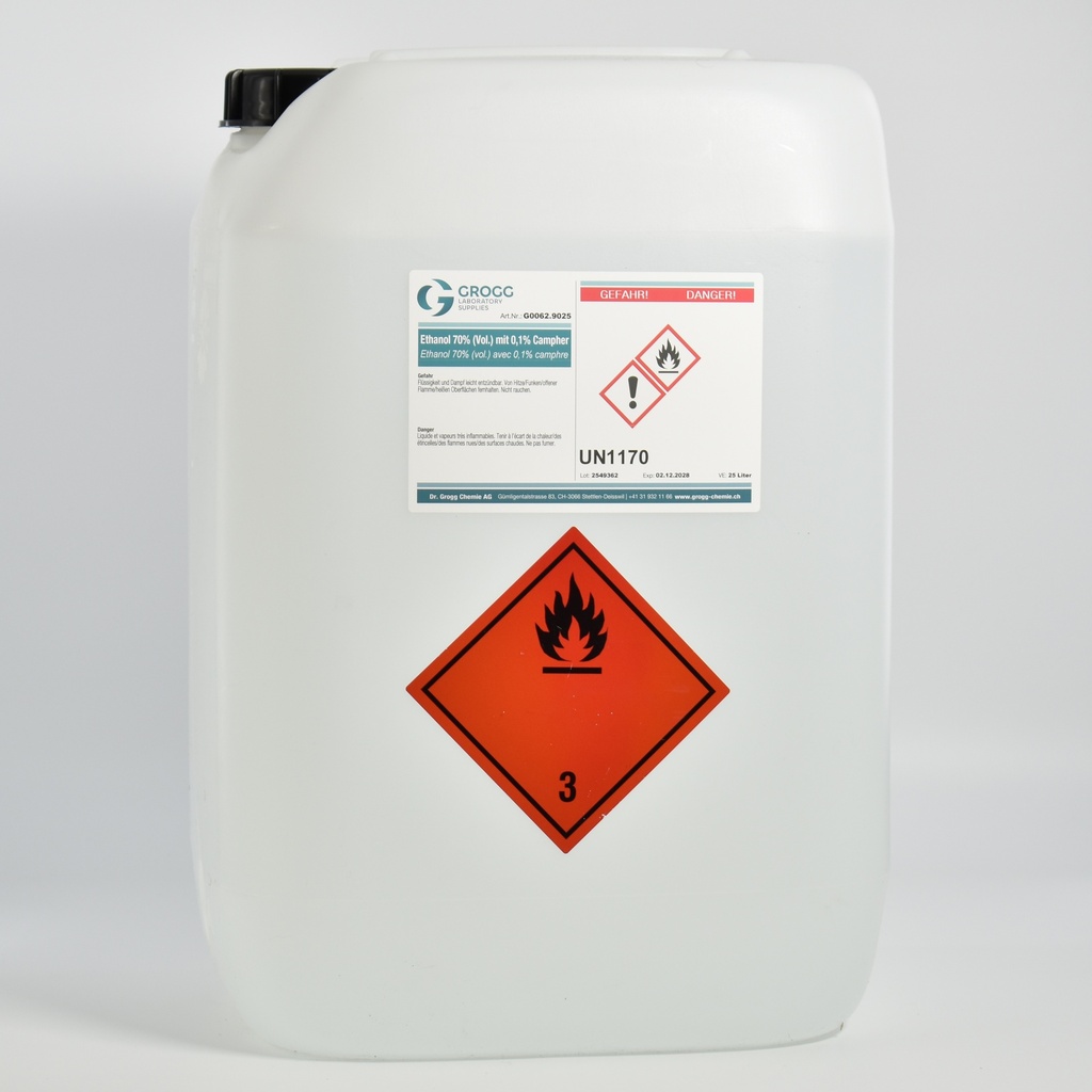 Ethanol 70% (vol.) with 0.1% camphor