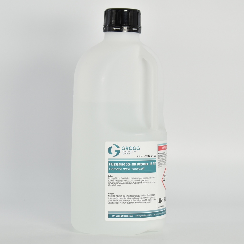 Hydrofluoric acid 5% with Deconex 16 NT