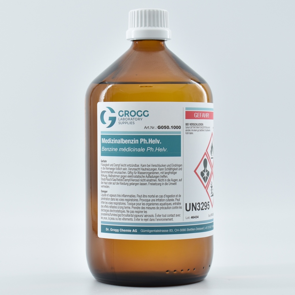 Medicinal spirit Ph.Helv. (This product was taxed at a preferential rate; it may therefore not be used as fuel. Infringements will be penalised in accordance with the Mineral Oil Tax Act)