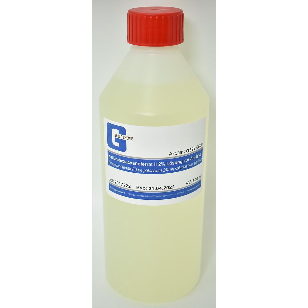 Kaliumhexacyanoferrat II 2% Lösung zur Analyse