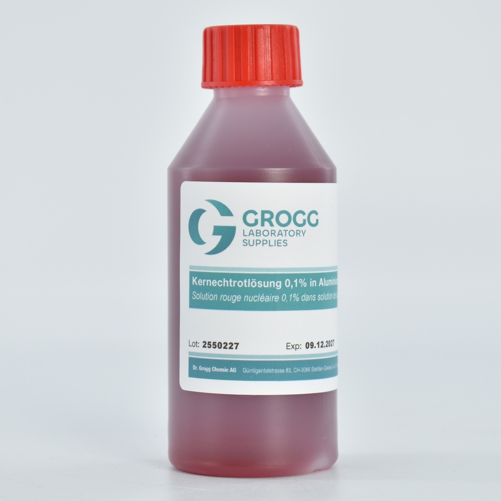 Solution rouge nucléaire 0,1% dans solution de sulfate d'aluminium 5%