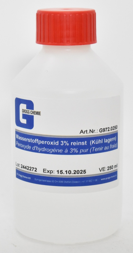 Wasserstoffperoxid 3% reinst (Kühl lagern)