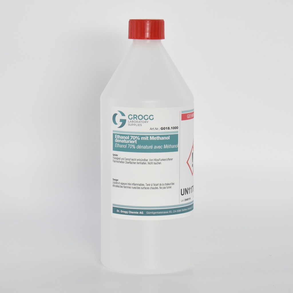 Éthanol 70% (vol.) dénaturé avec du méthanol