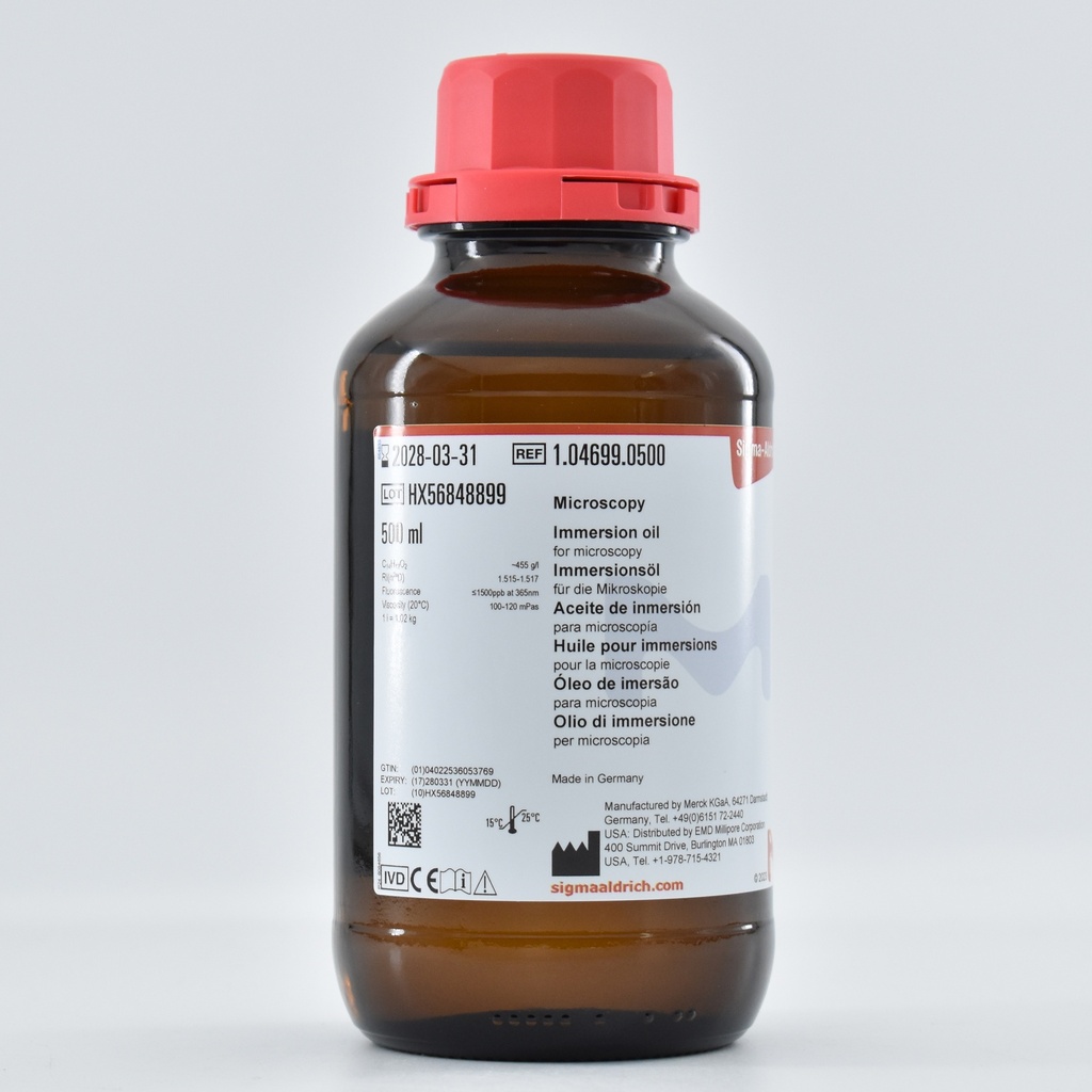 IMMERSION OIL FOR MICROSCOPY, UoM: 1 * 500 mL