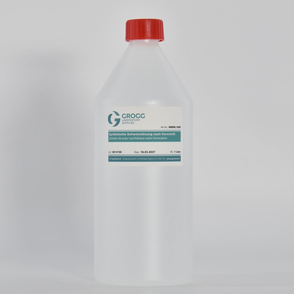 Solution de sueur synthétique selon formulation