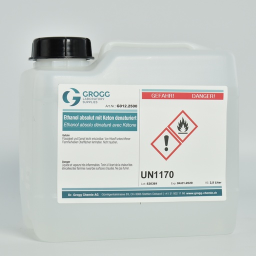 [G012.2500] Éthanol absolu dénaturé avec de la cétone