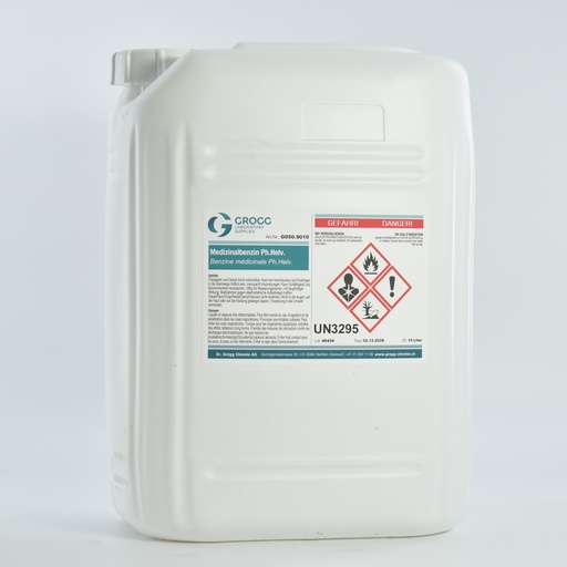 [G050.9010] Benzine médicinale Ph.Helv. (Cette marchandise a été imposée à un taux de faveur ; elle ne peut donc pas être utilisée comme carburant. Les infractions sont sanctionnées conformément à la loi sur l'imposition des huiles minérales)