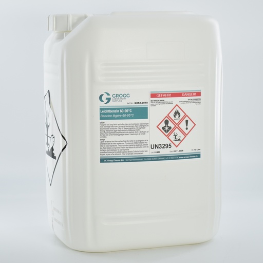 [G052.9010] Benzine légère 60-95°C (Cette marchandise a été imposée à un taux de faveur ; elle ne peut donc pas être utilisée comme carburant. Les infractions sont sanctionnées conformément à la loi sur l'imposition des huiles minérales)