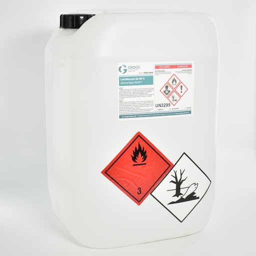 [G052.9025] Benzine légère 60-95°C (Cette marchandise a été imposée à un taux de faveur ; elle ne peut donc pas être utilisée comme carburant. Les infractions sont sanctionnées conformément à la loi sur l'imposition des huiles minérales)