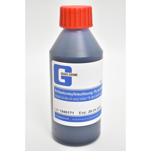 [G071.0100] Solution de bleu de crésyl brillant à 1 % dans une solution de NaCl à 0,85 %