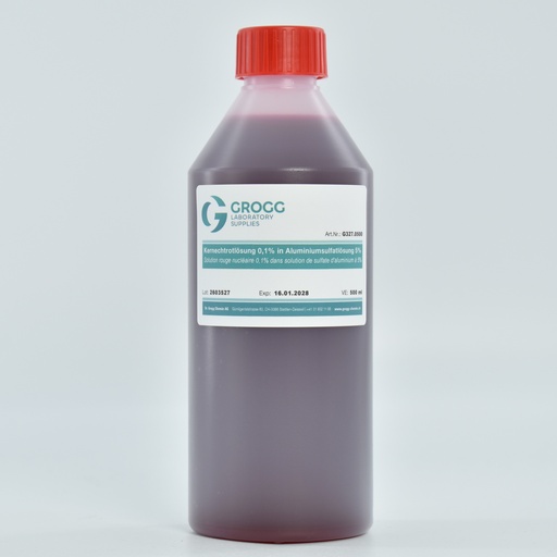 [G327.0500] Solution rouge nucléaire 0,1% dans solution de sulfate d'aluminium 5%