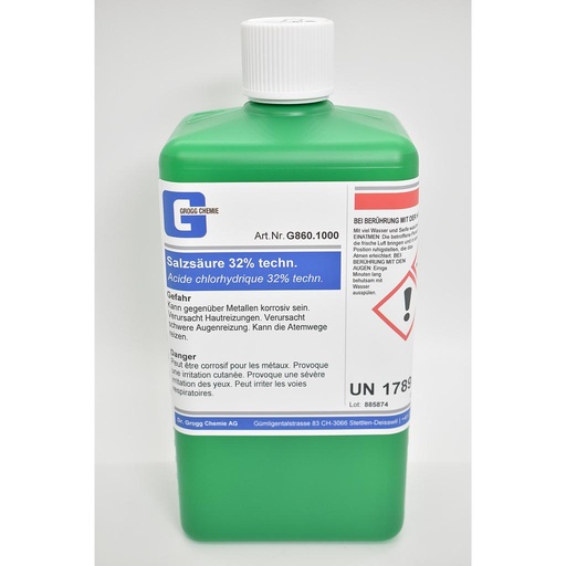 [G860.1000] Acide chlorhydrique 32% techn.