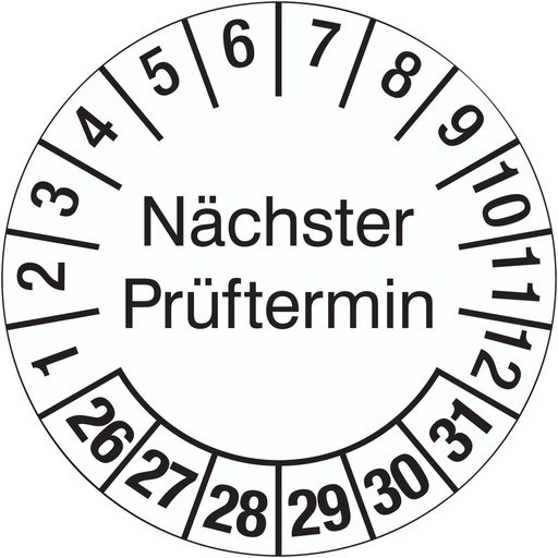 [BRDY324984] Fälschungssichere Prüfplaketten mit Datum